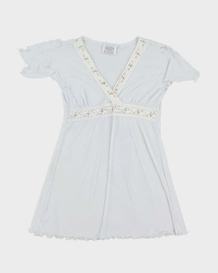 Vintage Y2k 00s Cover Me Beaded Sheer Dress - M