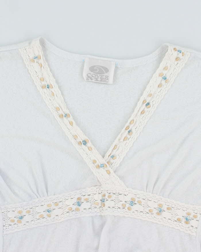 Vintage Y2k 00s Cover Me Beaded Sheer Dress - M