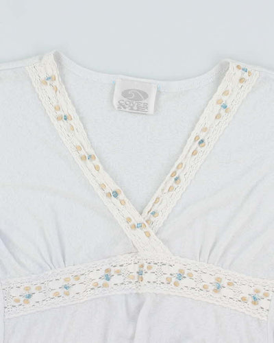 Vintage Y2k 00s Cover Me Beaded Sheer Dress - M