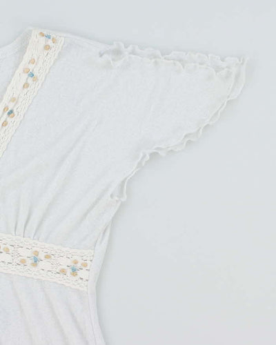 Vintage Y2k 00s Cover Me Beaded Sheer Dress - M