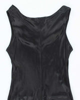 Vintage 90s V.I.Petites Black Satin Cowl Neck Dress - S