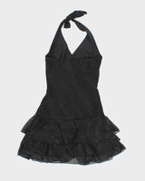 Vintage Y2k 00s Sparkly Halter Mini Dress - XS