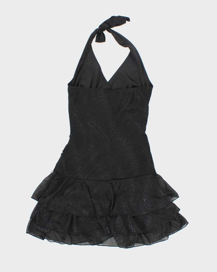 Vintage Y2k 00s Sparkly Halter Mini Dress - XS