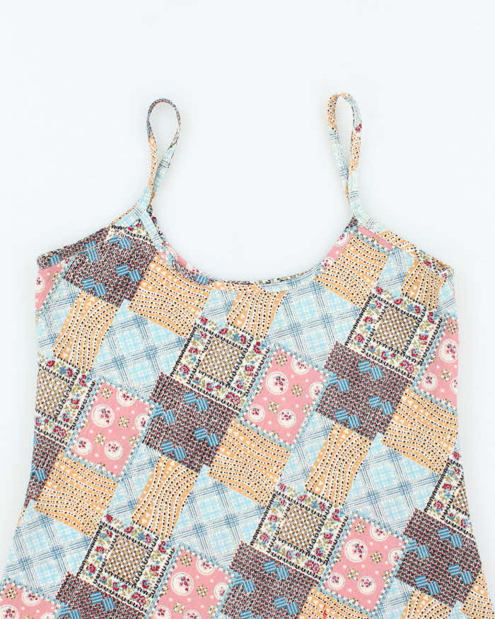 Vintage 90s Beatrys Pattern Mini Dress - S