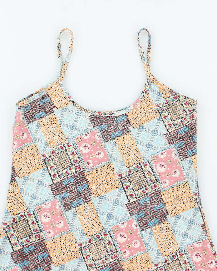 Vintage 90s Beatrys Pattern Mini Dress - S