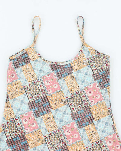 Vintage 90s Beatrys Pattern Mini Dress - S
