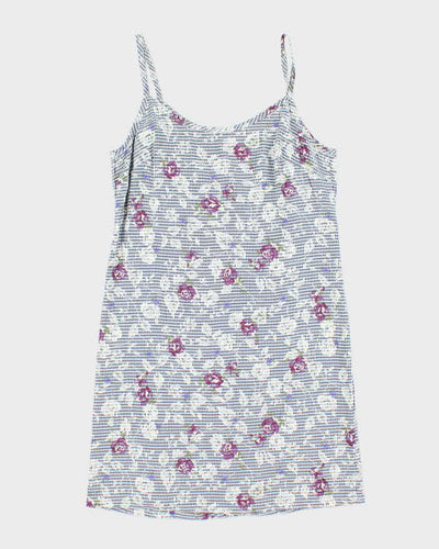 Vintage 90s Linen Pattern Mini Dress - M