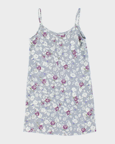 Vintage 90s Linen Pattern Mini Dress - M