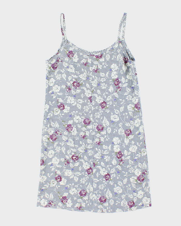 Vintage 90s Linen Pattern Mini Dress - M