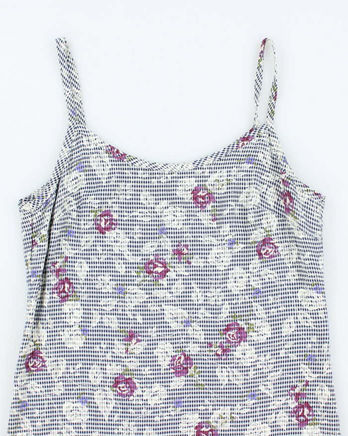 Vintage 90s Linen Pattern Mini Dress - M