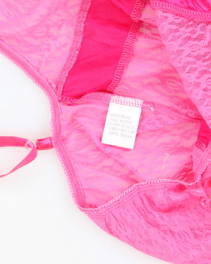 Vintage Y2k 00s Pink Lace Slip Dress - XS