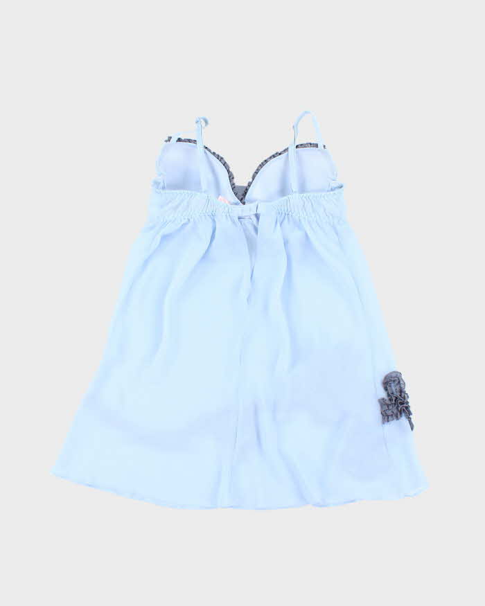 Vintage Y2k 00s La Senza Blue Sheer Slip Dress - S