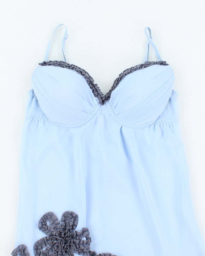 Vintage Y2k 00s La Senza Blue Sheer Slip Dress - S