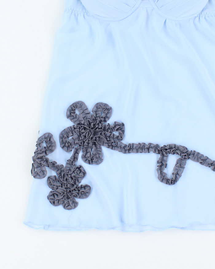 Vintage Y2k 00s La Senza Blue Sheer Slip Dress - S