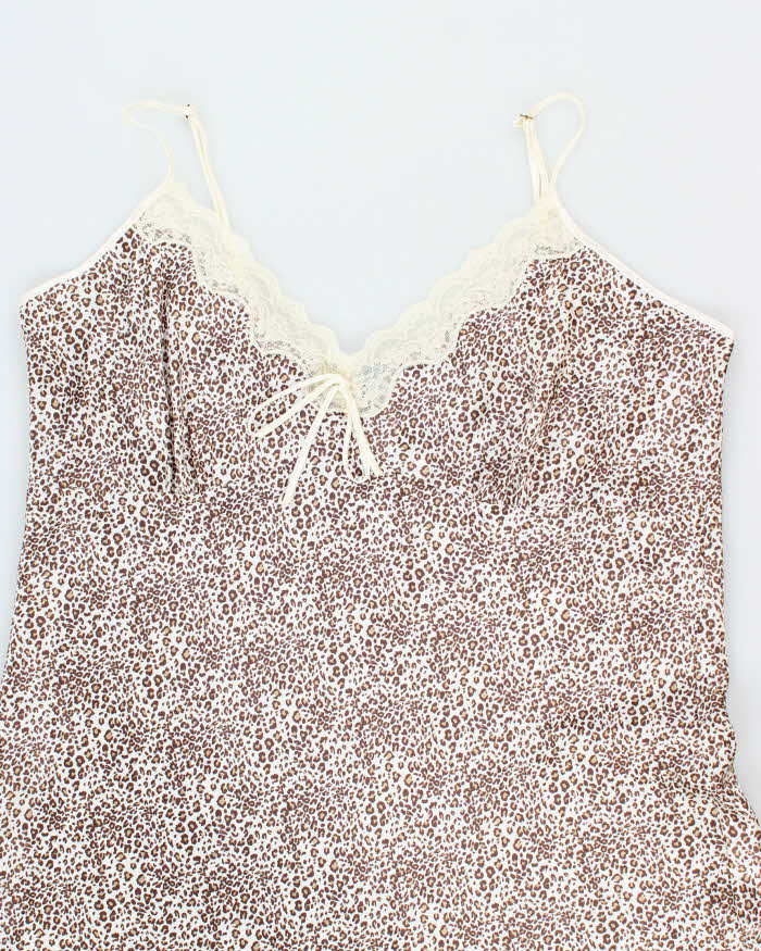Vintage Y2k 00s Jessica Leopard Print Slip Dress - XL