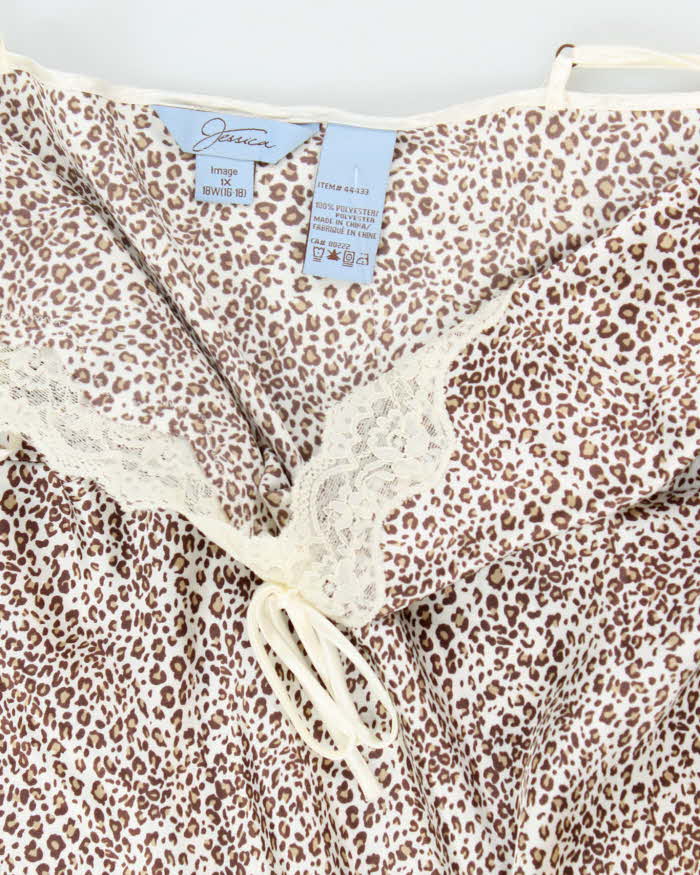 Vintage Y2k 00s Jessica Leopard Print Slip Dress - XL