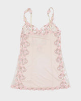 Vintage 90s Sheer Lace Slip Dress - S