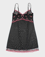 Vintage Y2k 00s Blush Mesh Slip Dress - S
