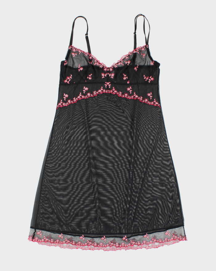 Vintage Y2k 00s Blush Mesh Slip Dress - S