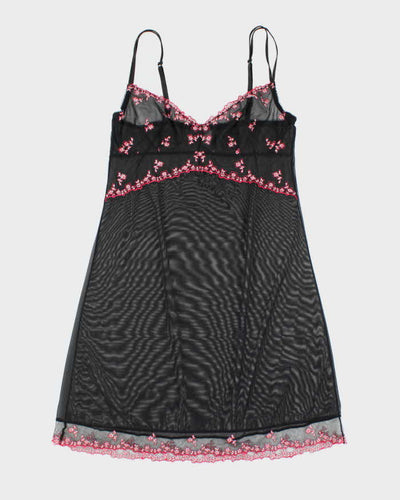 Vintage Y2k 00s Blush Mesh Slip Dress - S