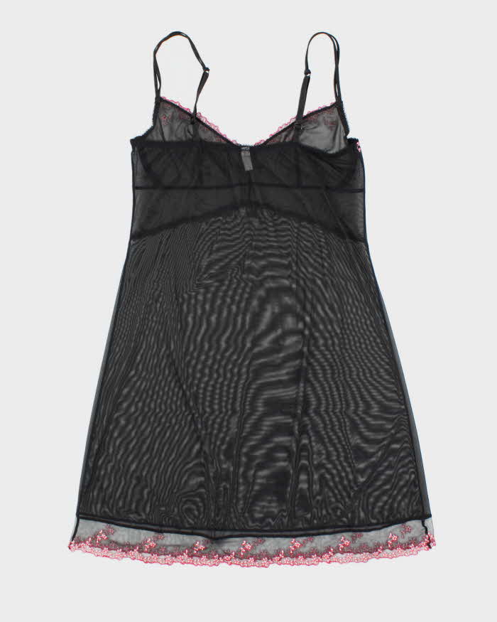 Vintage Y2k 00s Blush Mesh Slip Dress - S