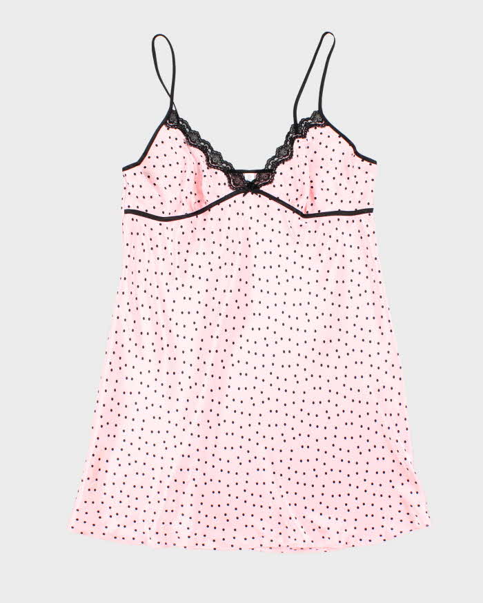 Vintage Y2k 00s Gillian &amp; O'malley Polka Dot Satin Slip Dress - M
