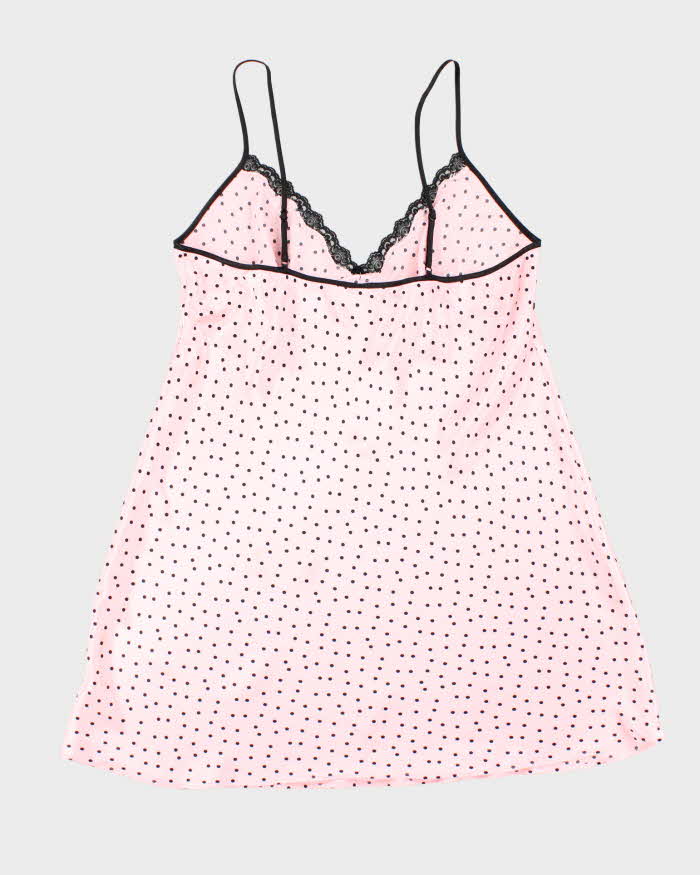 Vintage Y2k 00s Gillian &amp; O'malley Polka Dot Satin Slip Dress - M