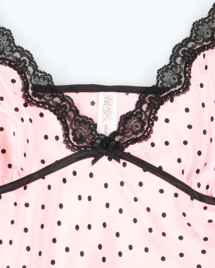 Vintage Y2k 00s Gillian & O'malley Polka Dot Satin Slip Dress - M