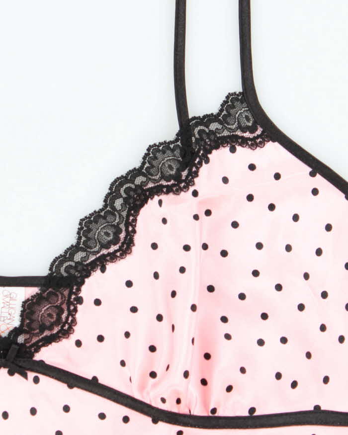 Vintage Y2k 00s Gillian & O'malley Polka Dot Satin Slip Dress - M