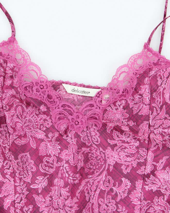 Vintage Y2k 00s Delicates Satin Slip Dress - L