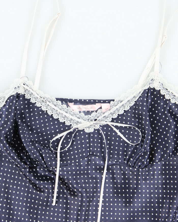 Vintage Y2k 00s La Vie En Rose Polka Dot Slip Dress - S