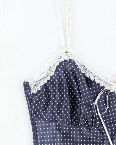 Vintage Y2k 00s La Vie En Rose Polka Dot Slip Dress - S