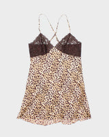 Vintage Y2k 00s La Senza Leopard Print Slip Dress - M