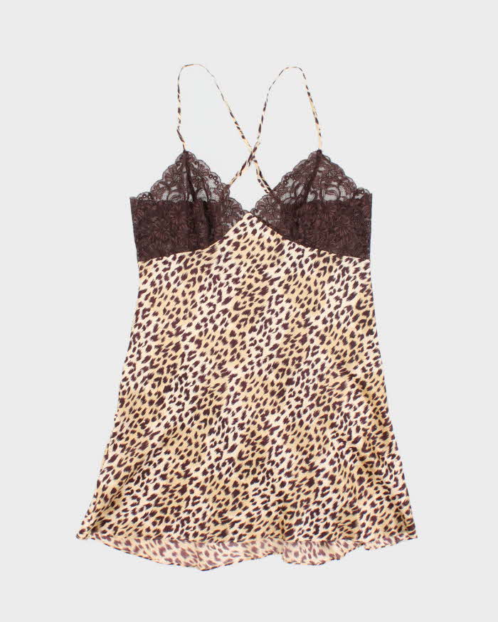 Vintage Y2k 00s La Senza Leopard Print Slip Dress - M