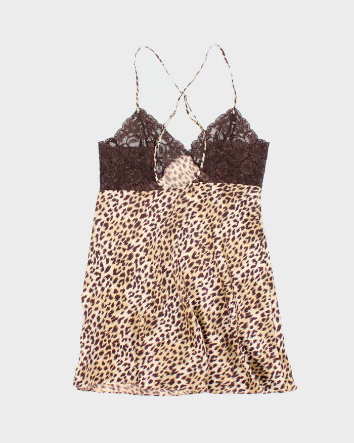Vintage Y2k 00s La Senza Leopard Print Slip Dress - M