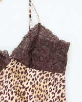Vintage Y2k 00s La Senza Leopard Print Slip Dress - M
