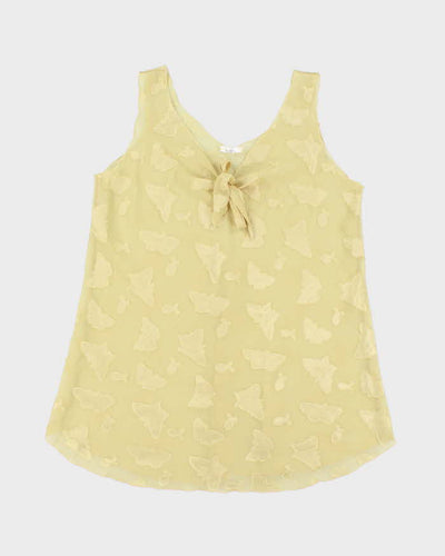 Vintage Y2k 00s Jessica Yellow Mesh Dress - XL
