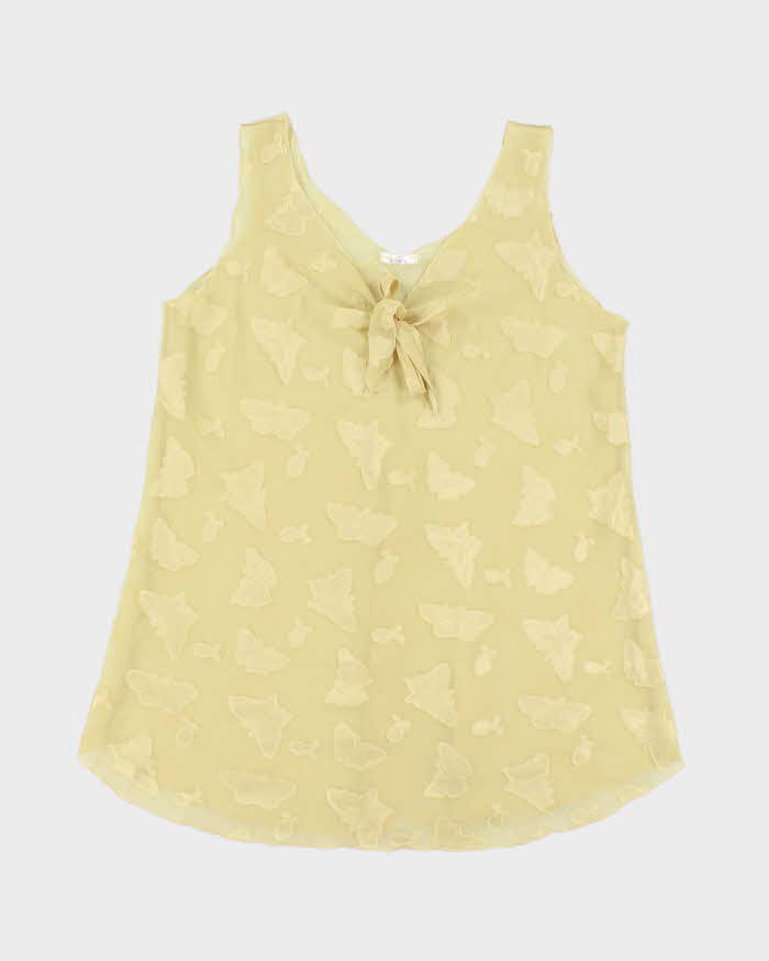 Vintage Y2k 00s Jessica Yellow Mesh Dress - XL