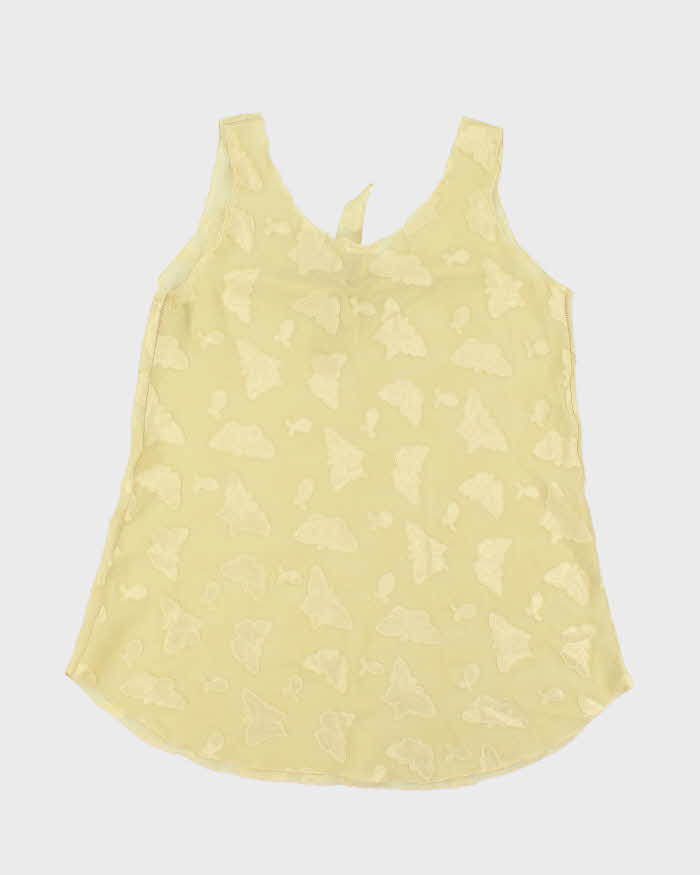 Vintage Y2k 00s Jessica Yellow Mesh Dress - XL