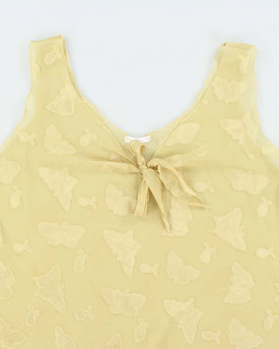 Vintage Y2k 00s Jessica Yellow Mesh Dress - XL