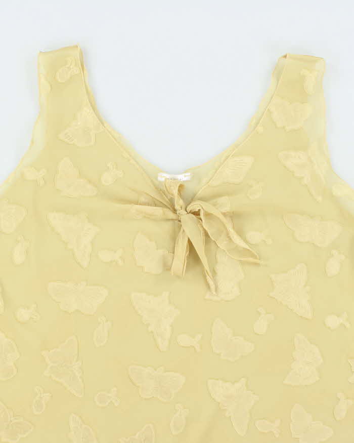 Vintage Y2k 00s Jessica Yellow Mesh Dress - XL