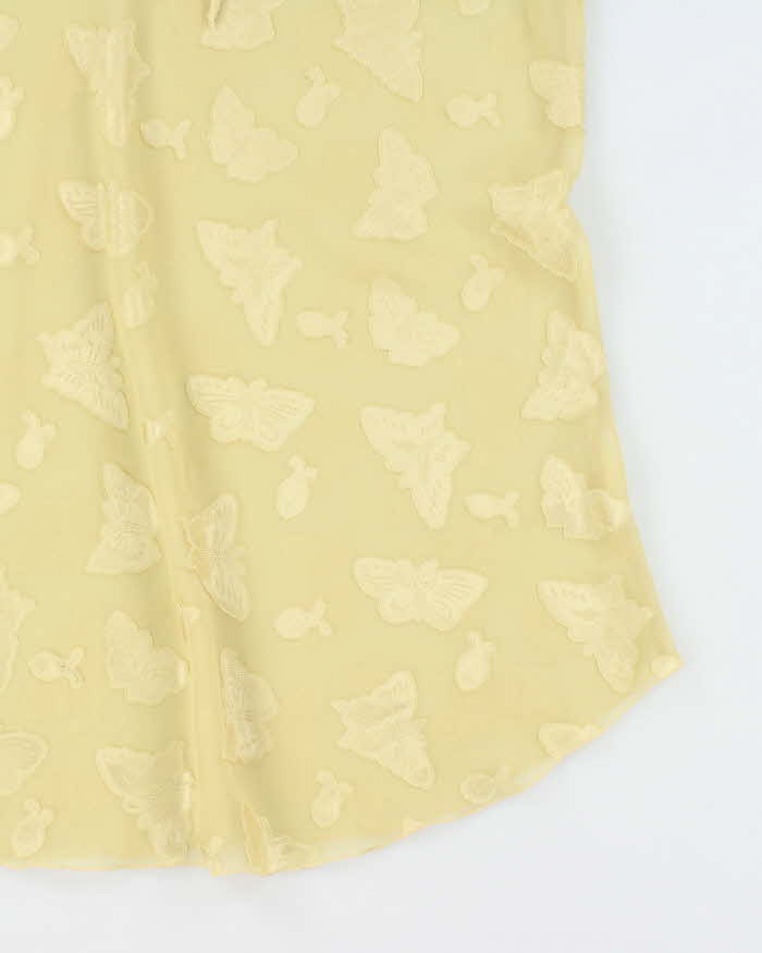 Vintage Y2k 00s Jessica Yellow Mesh Dress - XL