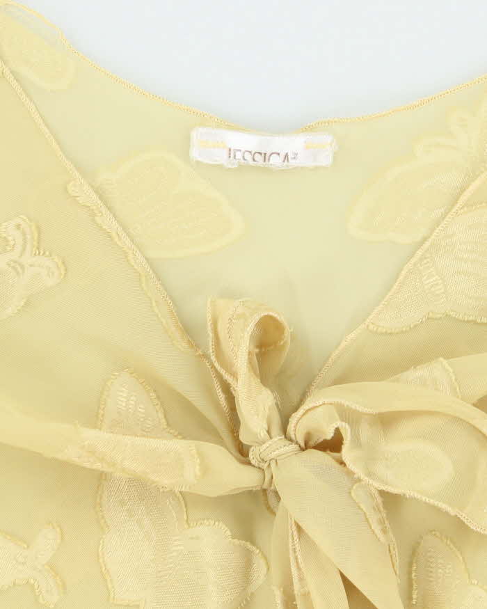 Vintage Y2k 00s Jessica Yellow Mesh Dress - XL