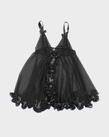 Vintage Y2k 00s La Vie En Rose Mesh Ruffle Dress - M