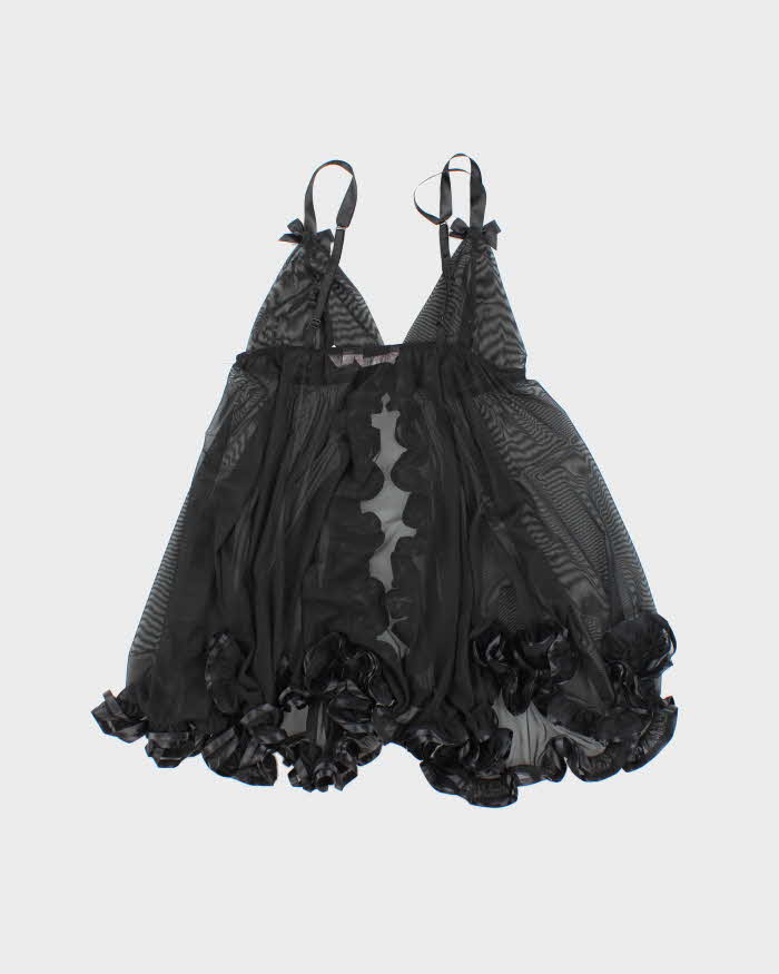 Vintage Y2k 00s La Vie En Rose Mesh Ruffle Dress - M