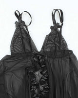 Vintage Y2k 00s La Vie En Rose Mesh Ruffle Dress - M