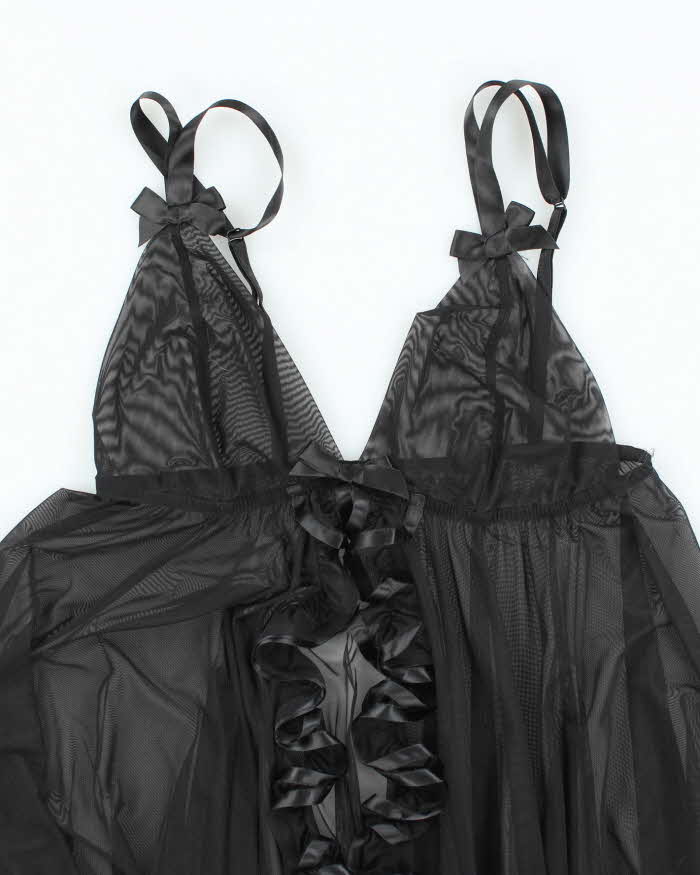 Vintage Y2k 00s La Vie En Rose Mesh Ruffle Dress - M