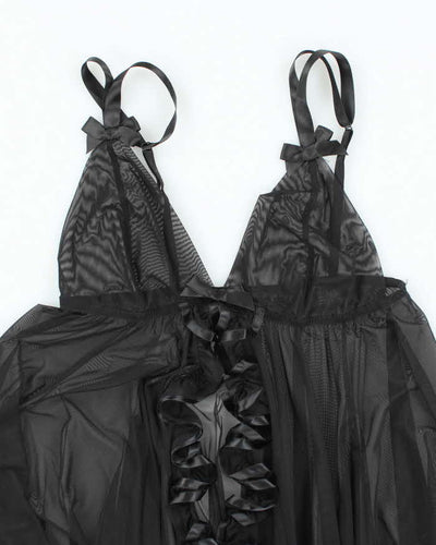 Vintage Y2k 00s La Vie En Rose Mesh Ruffle Dress - M