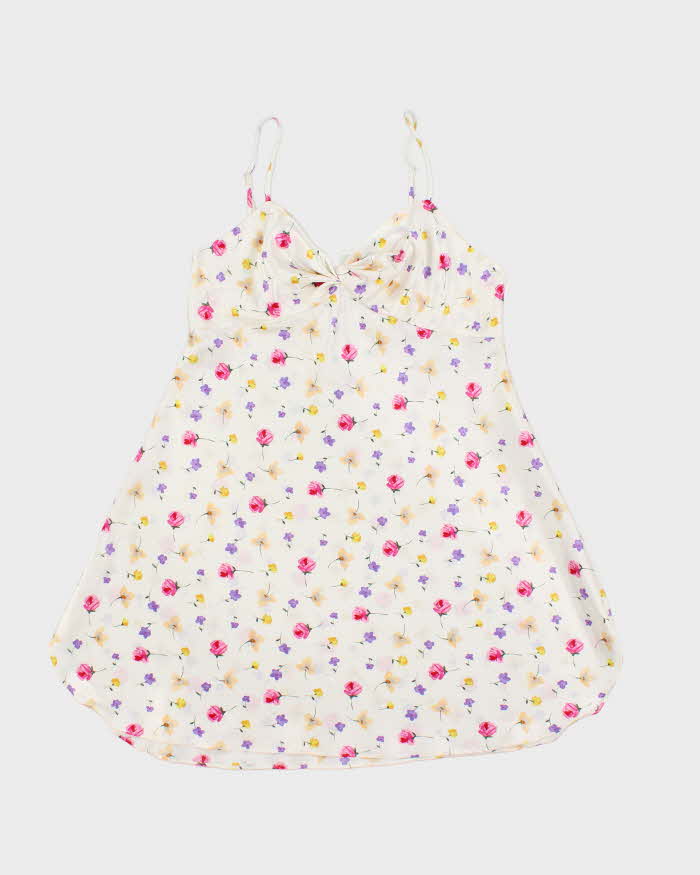 Vintage 90s Versailles Floral Satin Dress - S