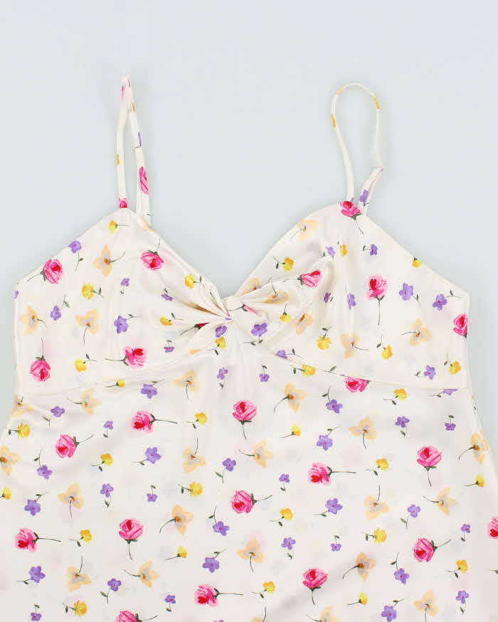 Vintage 90s Versailles Floral Satin Dress - S